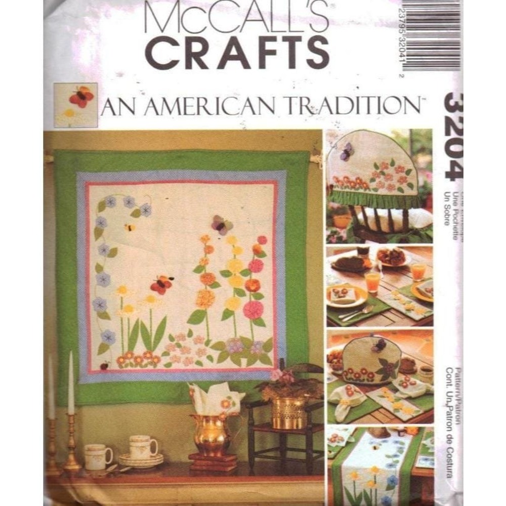 McCalls Sewing Pattern 3204 OS Quilt Wall Hanging Table Runner Tea Cozy Uncut FF